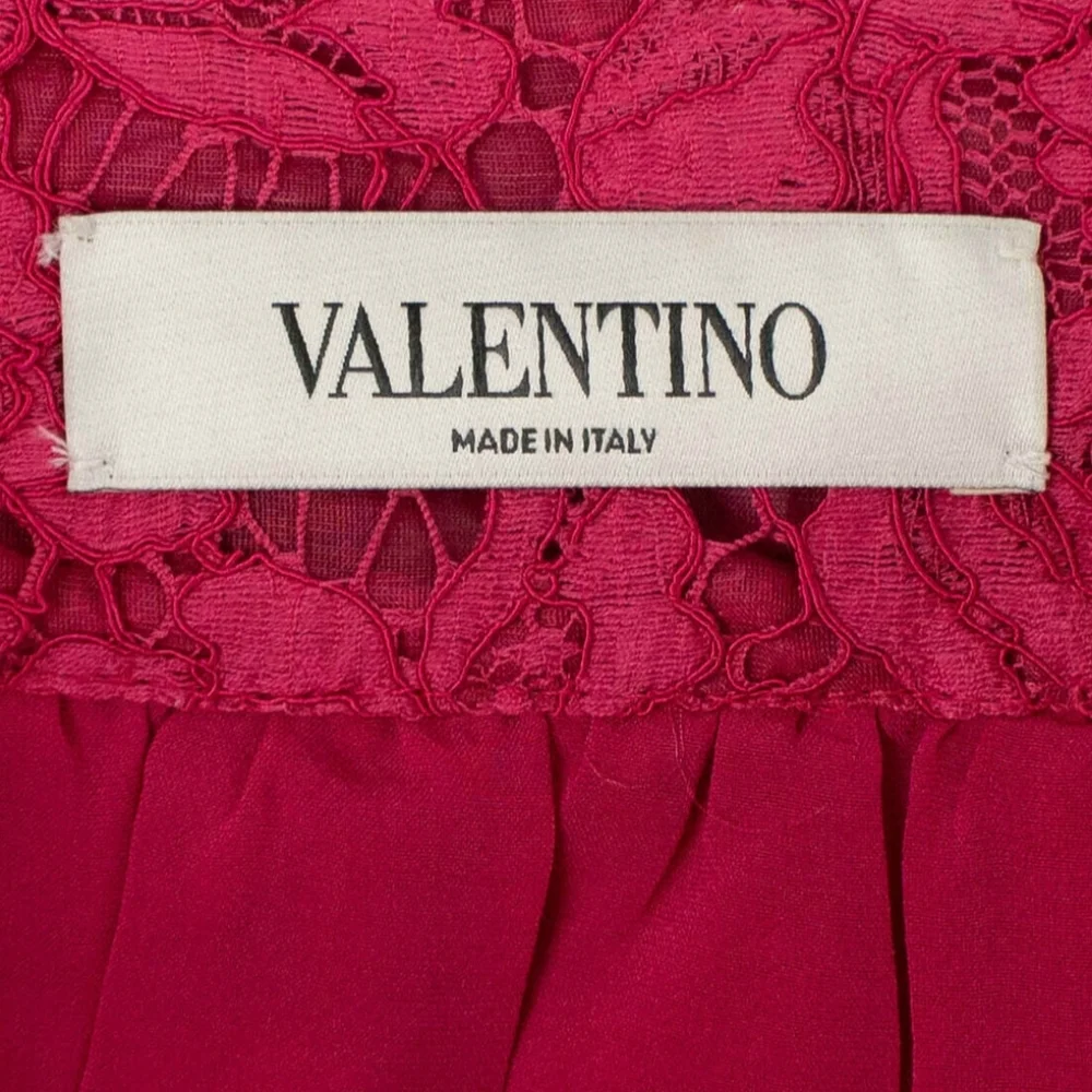 NWT $2145 Valentino Lace Pleated Skirt In Fuchsia Size EU 40, US Women's 4 - Picture 4 of 7